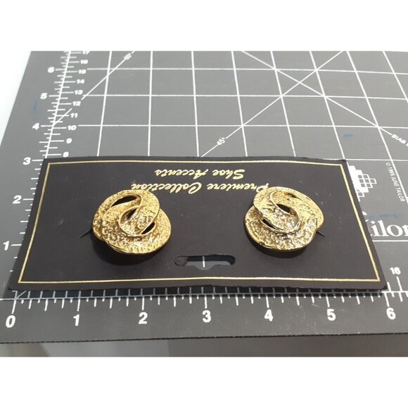 Vintage PREMIERE COLLECTION Shoe Clips Accents, Gold With Double Rings, - Picture 5 of 5